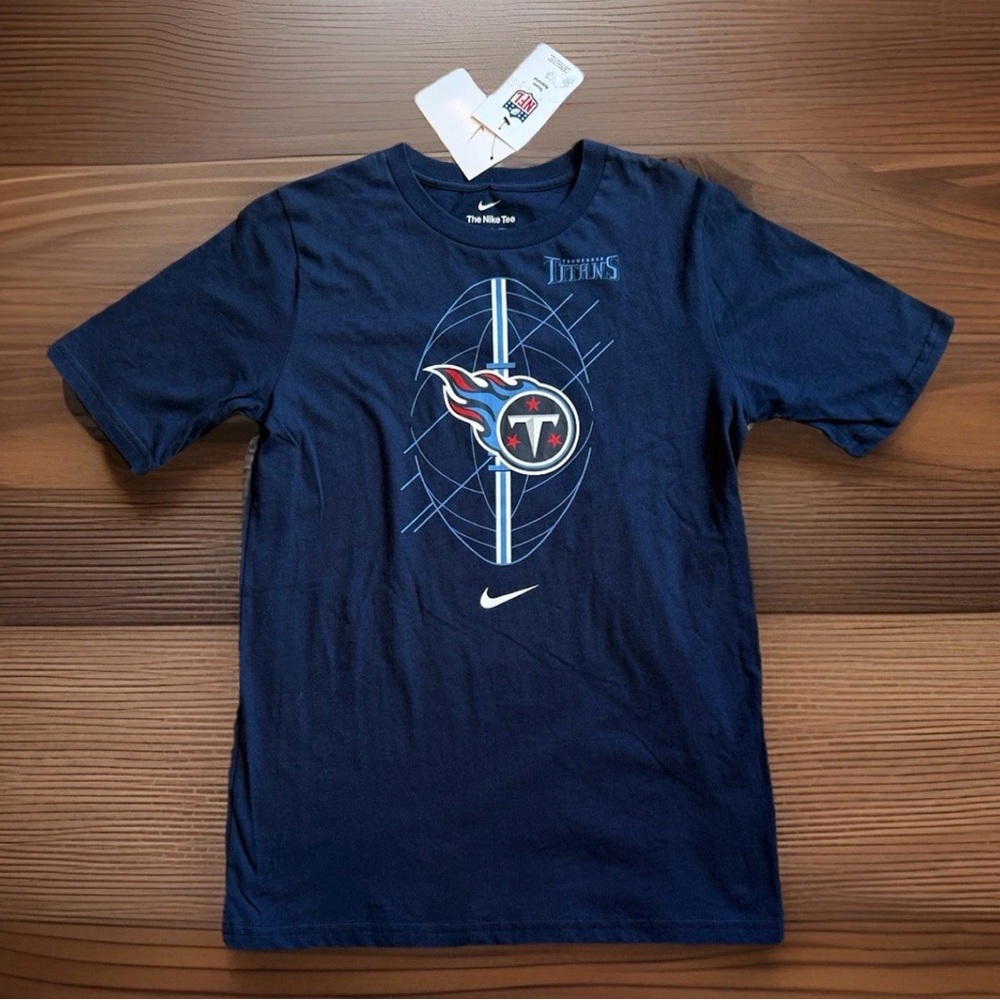 Tennessee Titans Nike NFL Youth Boy's Large L 14/16 Navy Blue Graphic T-Shirt